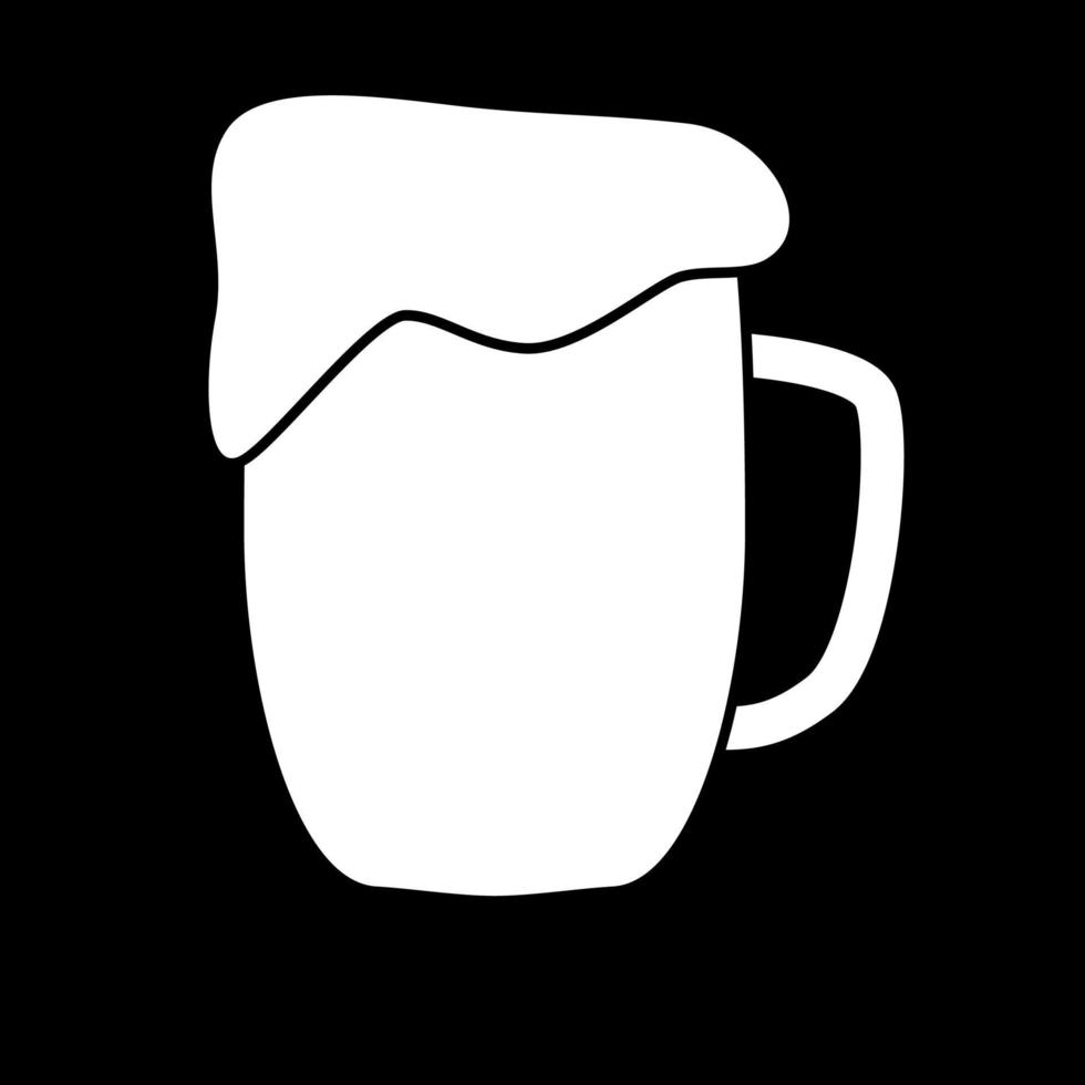 kopje bier witte kleur pictogram. vector