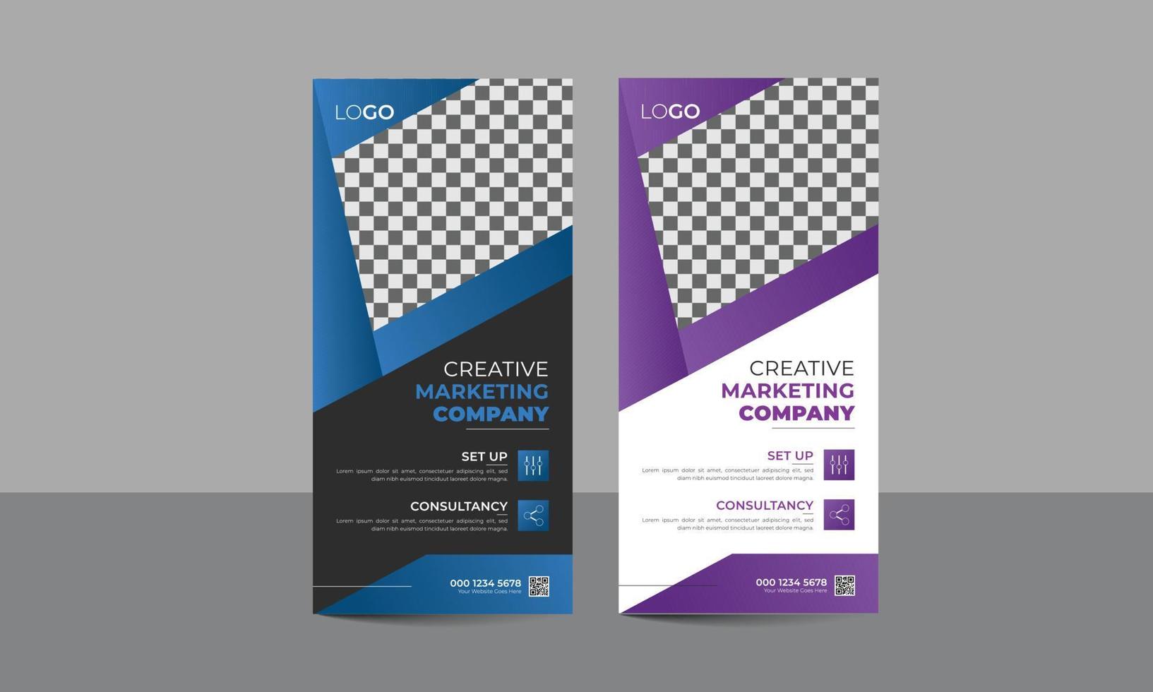 moderne en creatieve dl-flyer of rekkaart vector ontwerpsjabloon