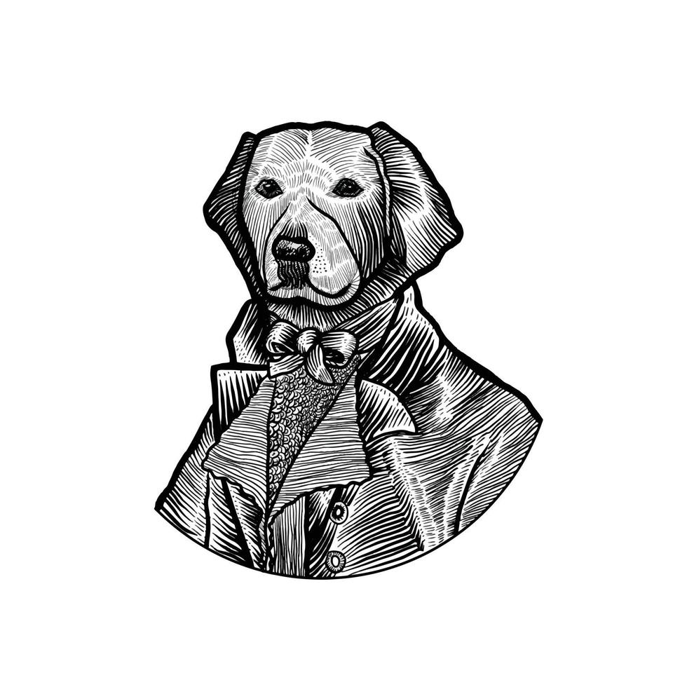 illustratie van hond verkleed als mens vector