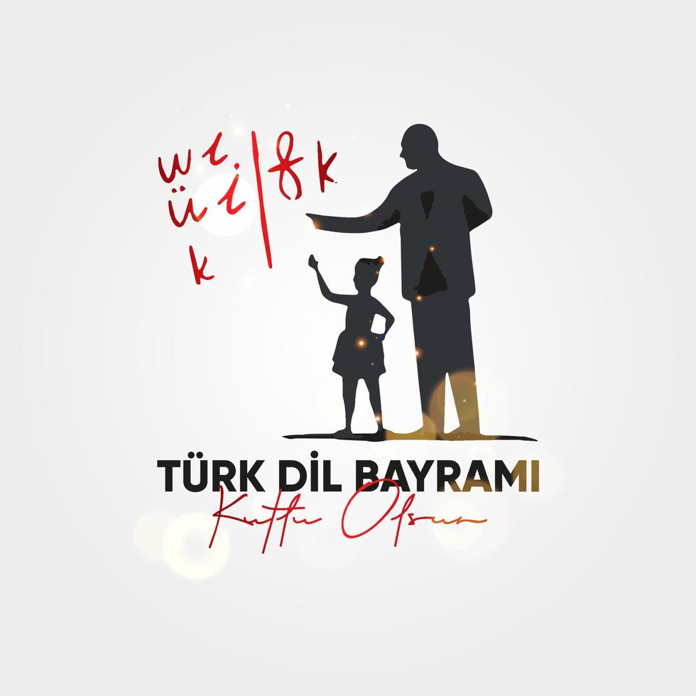 26 eylul turk dil bayrami. vertalen turkse taal dag. vector