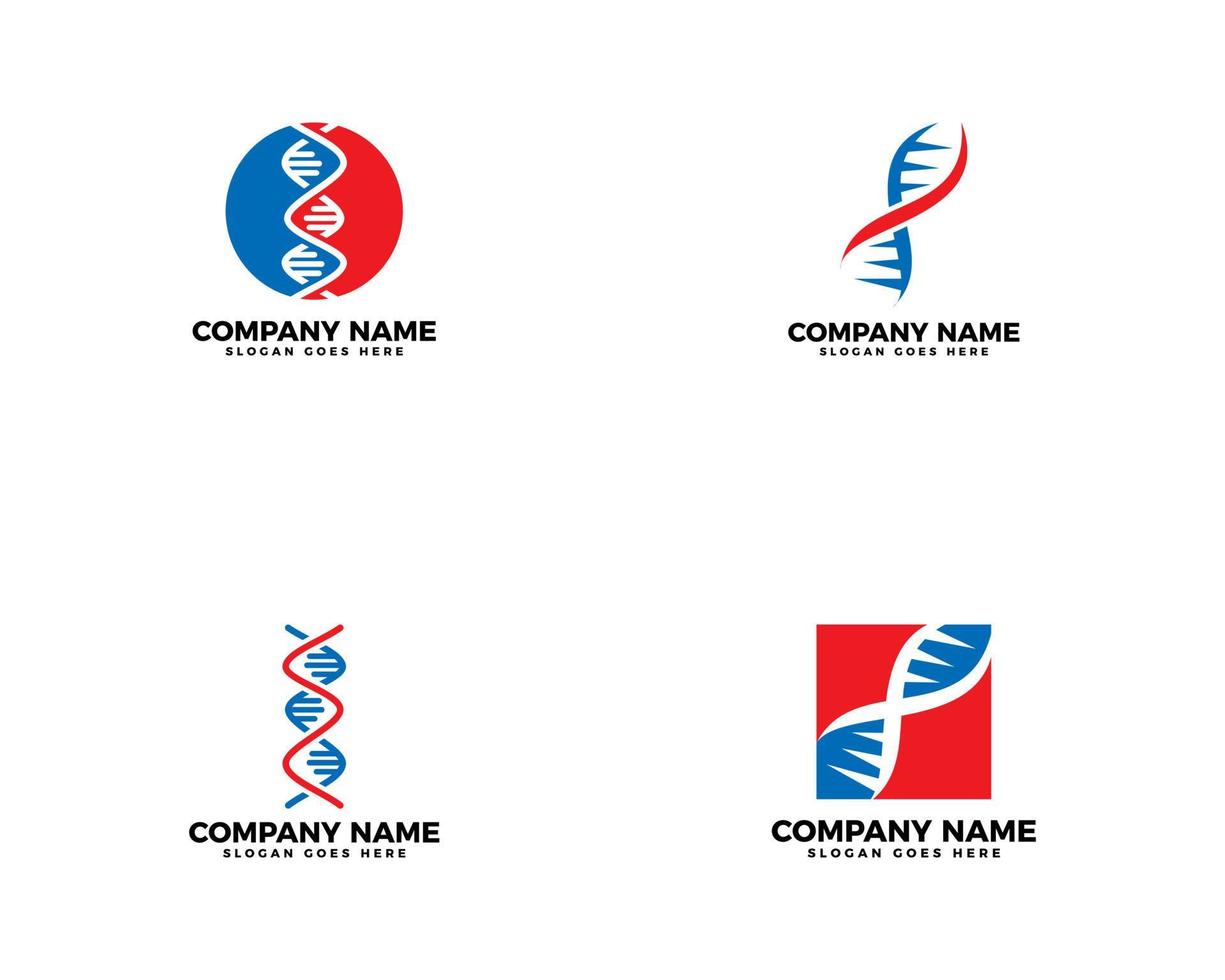 set van dna logo pictogram ontwerp vector