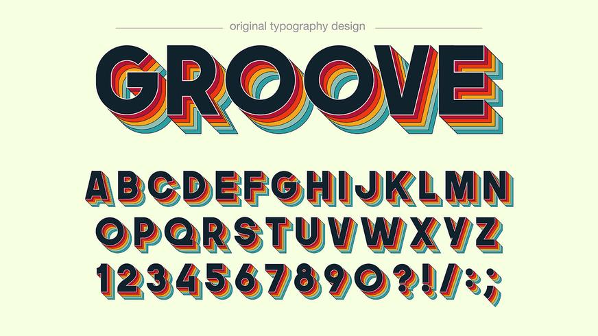 Retro ontwerp van de groef kleurrijke typografie vector