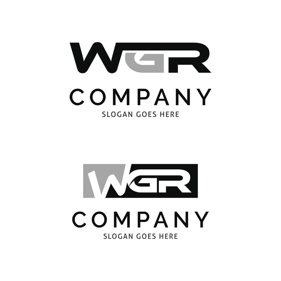 set van eerste letter wgr pictogram vector logo sjabloon illustratie ontwerp