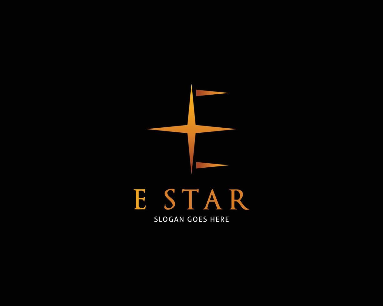 eerste letter e ster logo sjabloonontwerp vector