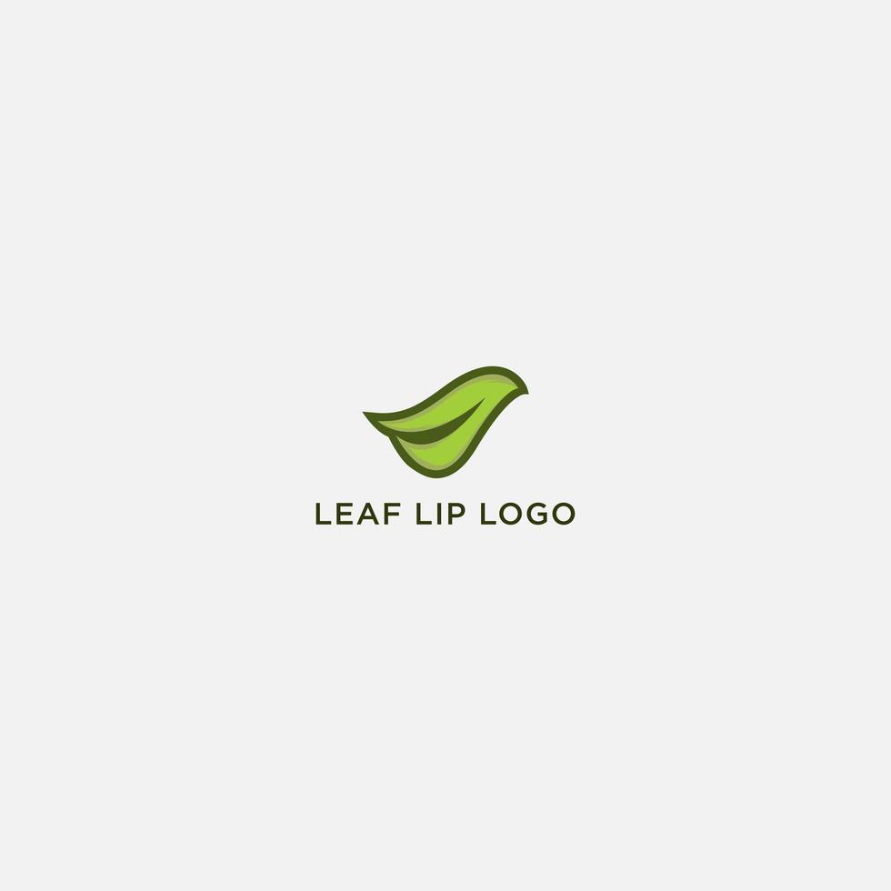 lippen blad eenvoudig natuurlijk logo vector