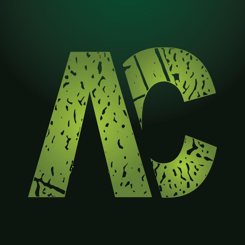 ac combineren logo vector briefsjabloon. creatief ac-lettertype logo