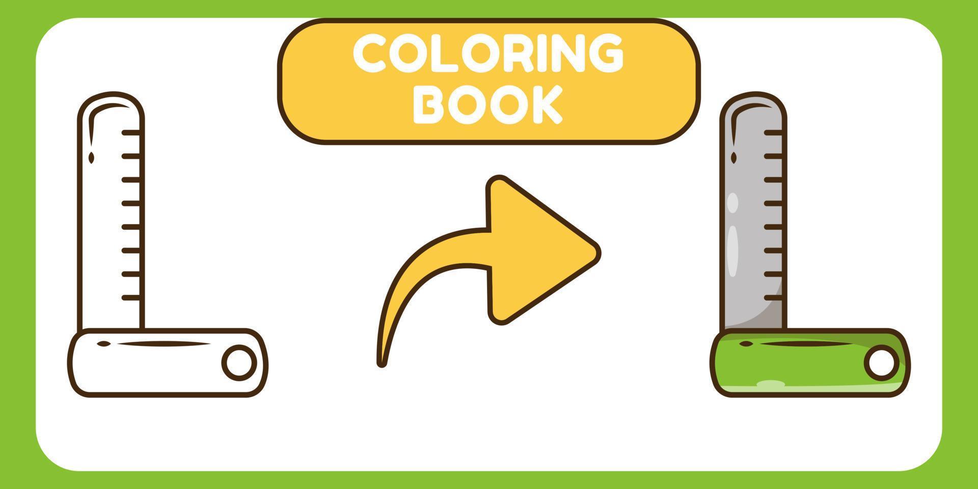 schattige liniaal handgetekende cartoon doodle kleurboek voor kinderen vector