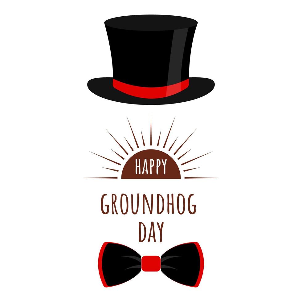 fijne groundhog-dag. tekst van de inscriptie. vectorillustratie. ontwerp voor het afdrukken van wenskaarten, banners, posters. vector