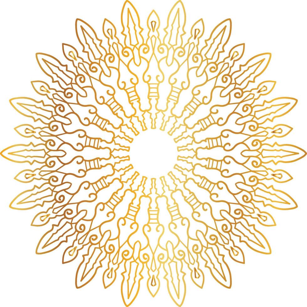 mandala-ontwerp met gouden kunstwerken, vintage, koninklijk, cirkel, bloem vector