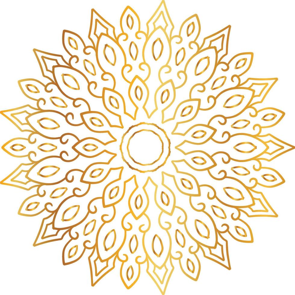 mandala-ontwerp met gouden kunstwerken, vintage, koninklijk, cirkel, bloem vector