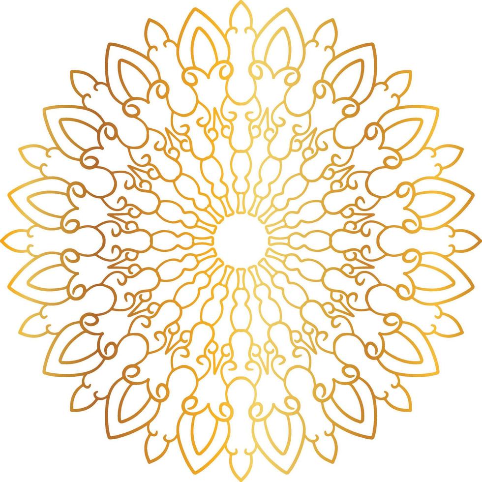 mandala-ontwerp met gouden kunstwerken, vintage, koninklijk, cirkel, bloem vector