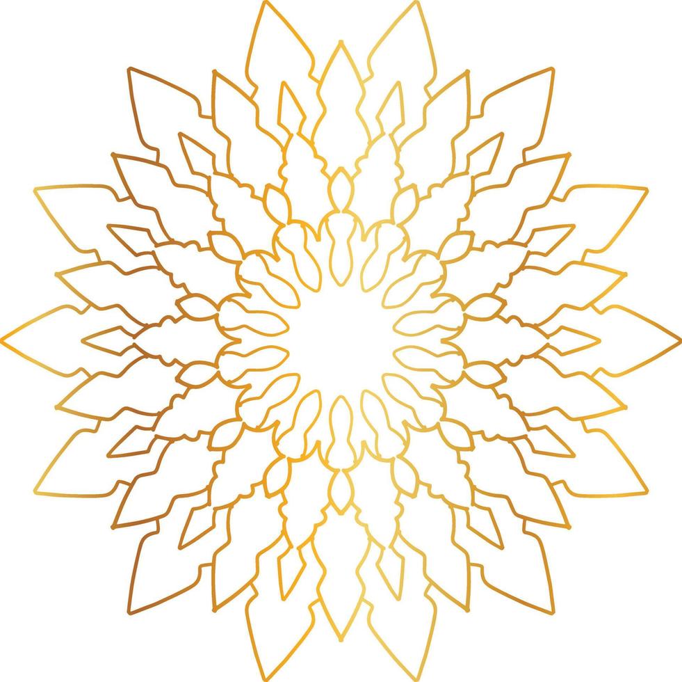 gouden mandala-ontwerp, koninklijke look en designkunst, vintage, traditioneel vector