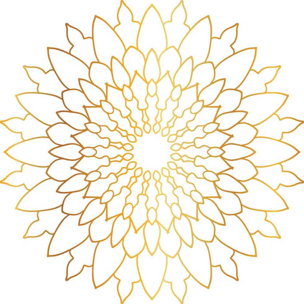 gouden mandala-ontwerp, koninklijke look en designkunst, vintage, traditioneel vector