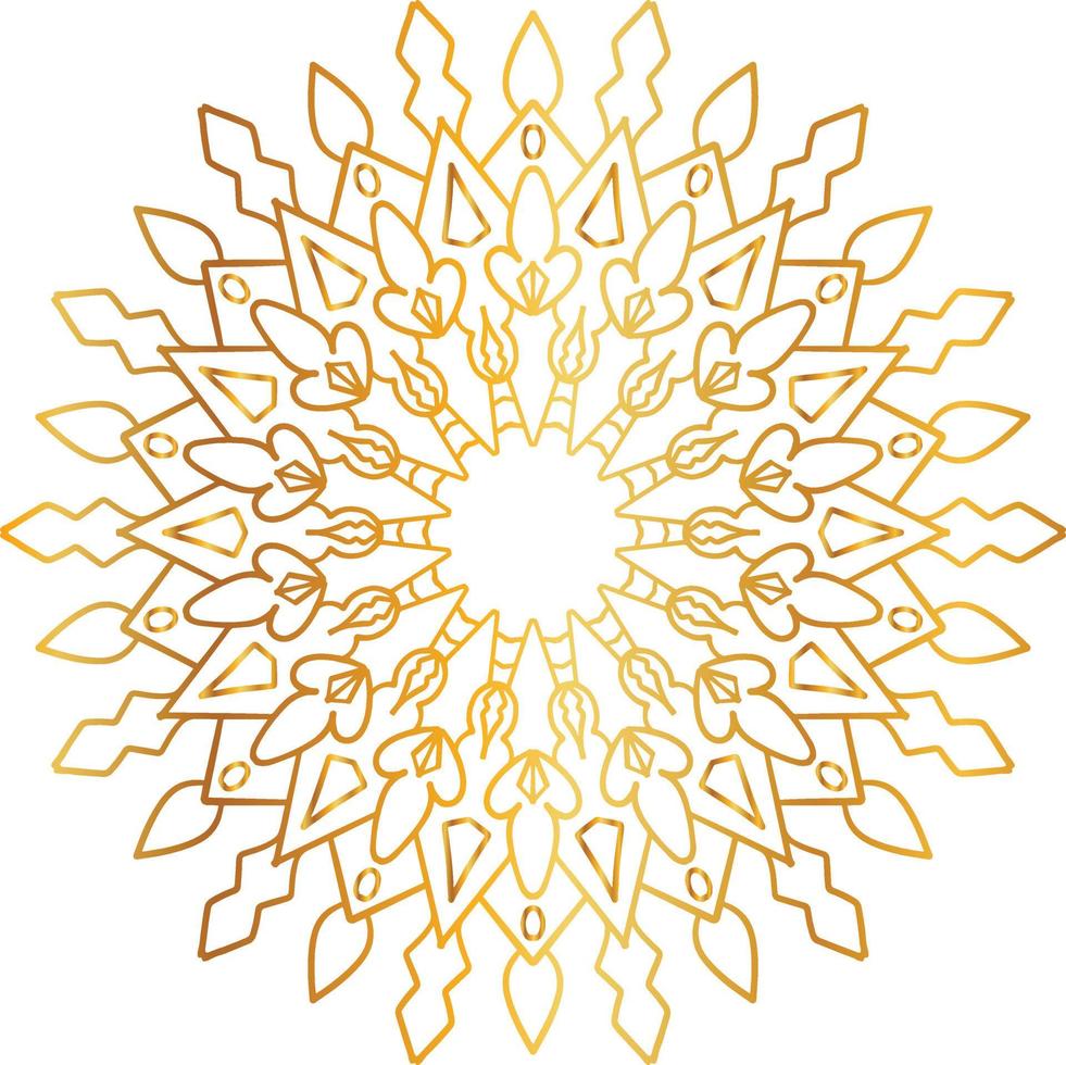 gouden mandala-ontwerp, koninklijke look en designkunst, vintage, traditioneel vector