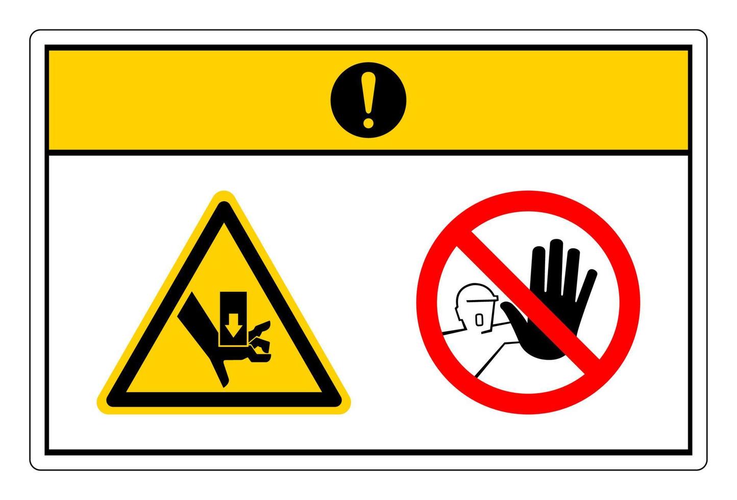 voorzichtigheid crush gevaar symbool teken op witte achtergrond vector