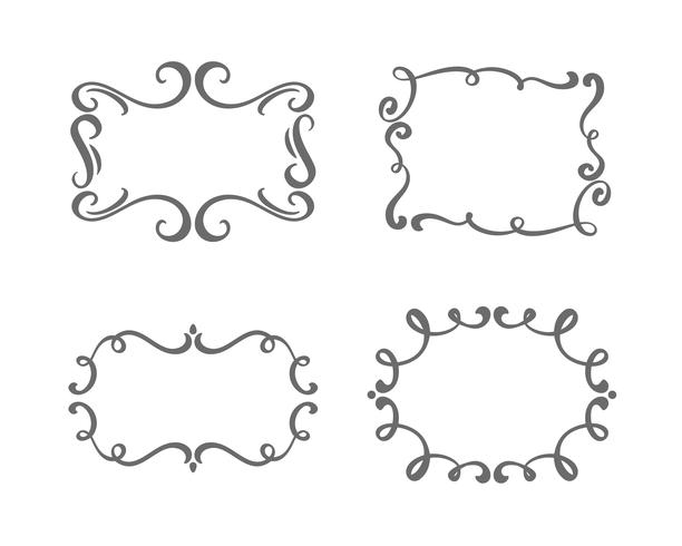 Vector uitstekende reeks grensframes die met retro ornament in het antieke decoratieve ontwerp van de rococo&#39;sgravure graveren