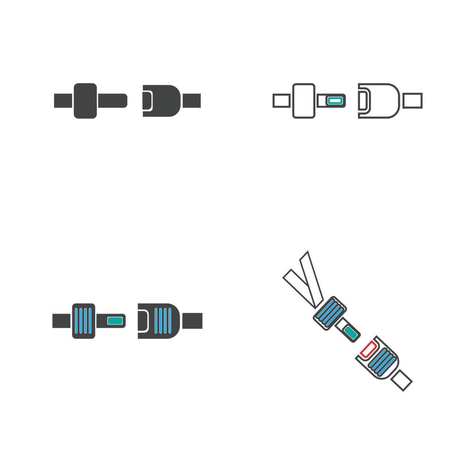 veiligheidsgordel, badge, vector pictogram illustratie ontwerpsjabloon