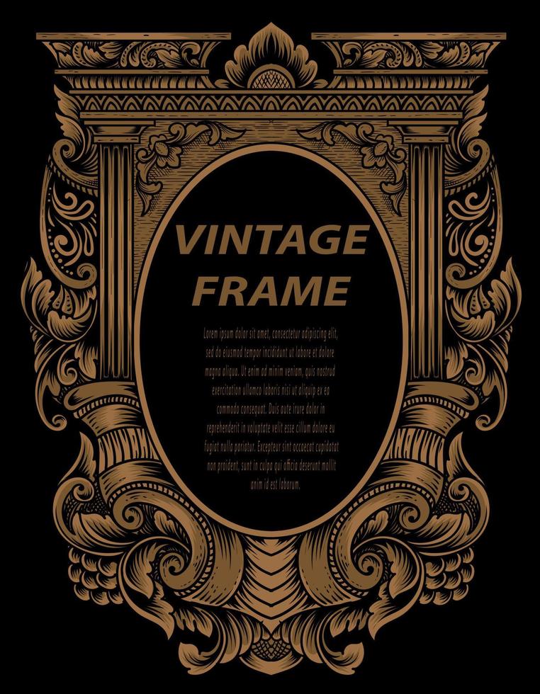 vintage lijsten in barokke antieke stijl. gravure retro frames ornament. vector