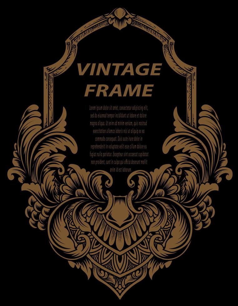 vintage lijsten in barokke antieke stijl. gravure retro frames ornament. vector