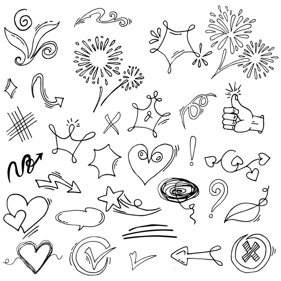 doodle element vector set, voor conceptontwerp.