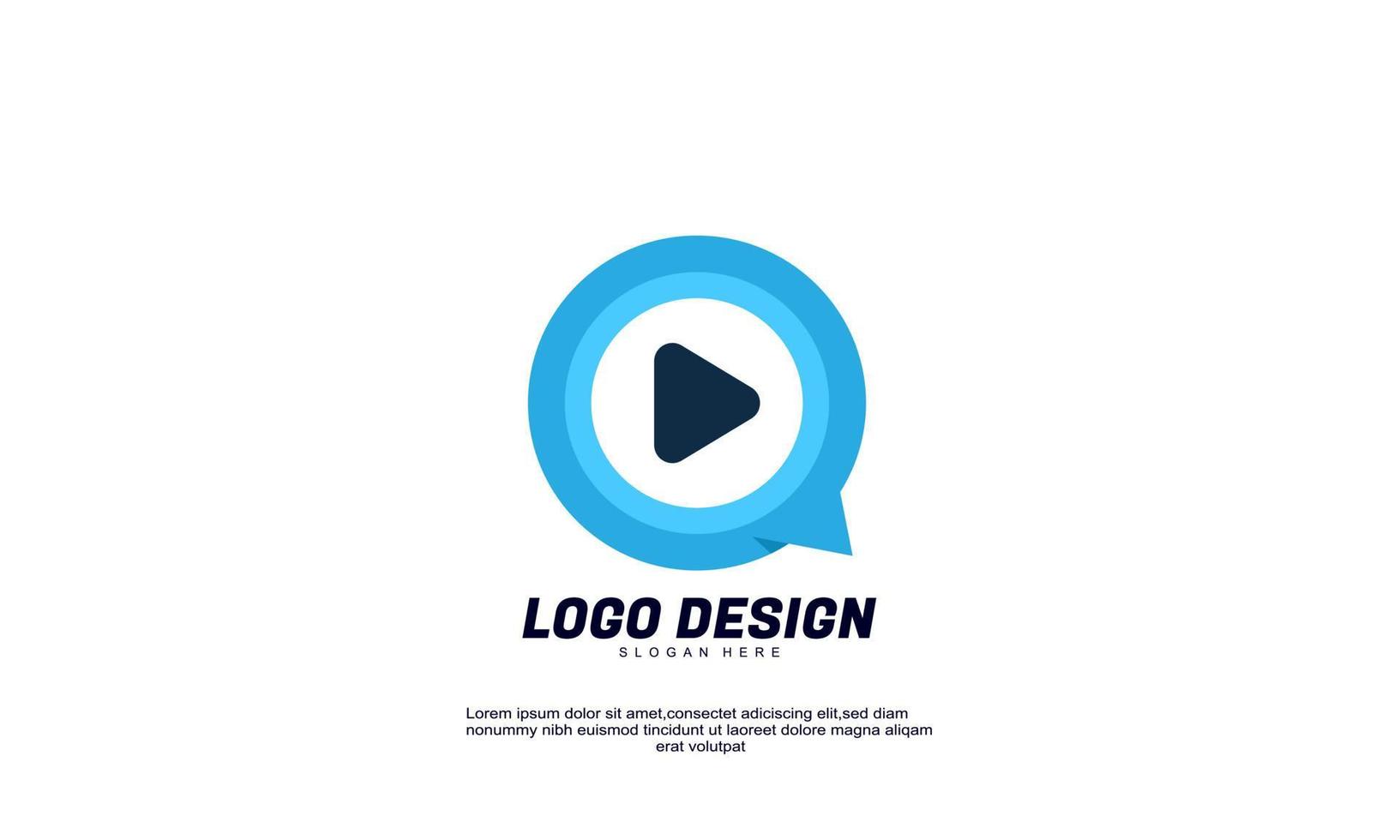 voorraad vector abstracte creatieve inspiratie modern play media logo voor bedrijf of bedrijf verloopkleur met plat ontwerp
