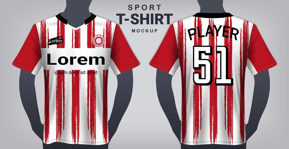 Voetbal Jersey en sport T-shirt Mockup sjabloon. vector