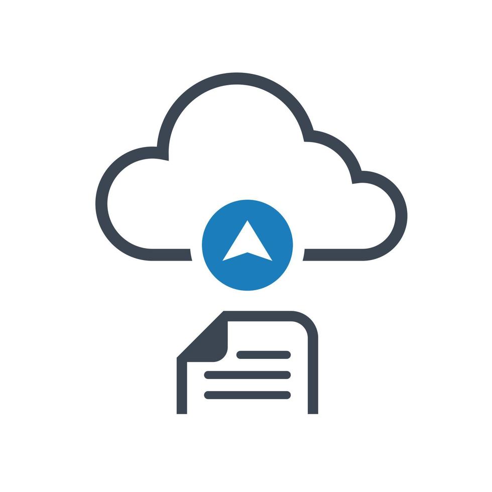 pictogram voor het uploaden van bestanden in de cloud vector