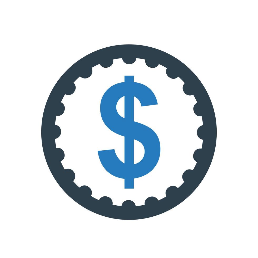 dollar munt pictogram vector