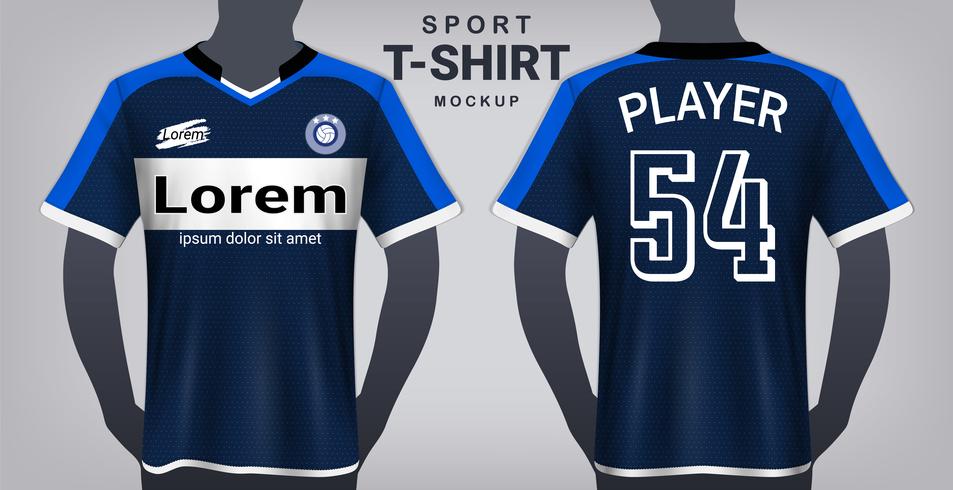 Voetbal Jersey en sport T-shirt Mockup sjabloon. vector