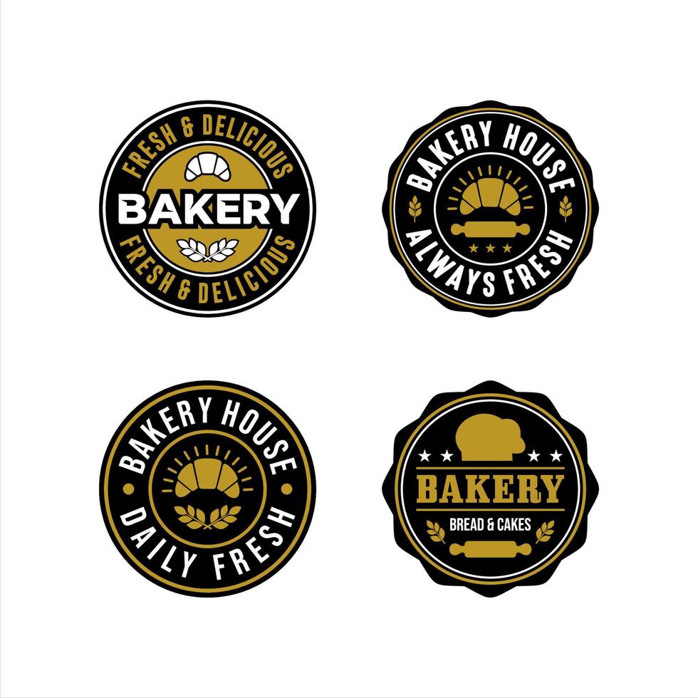 bakkerij huis badge vector set