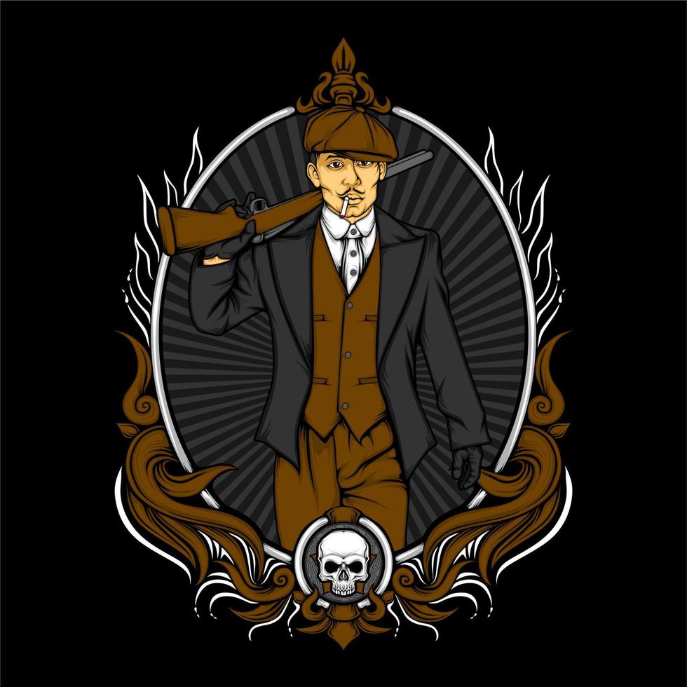 Britse gangster retro illustratie vector