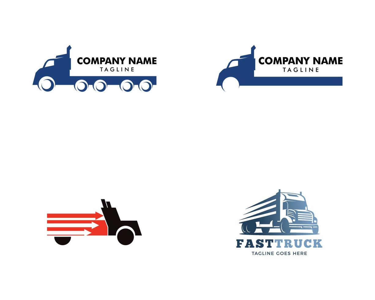 set van express vrachtwagen logo vector ontwerp