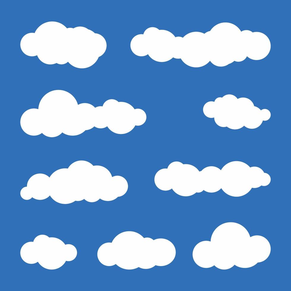 verzameling van platte vectorwolken vector
