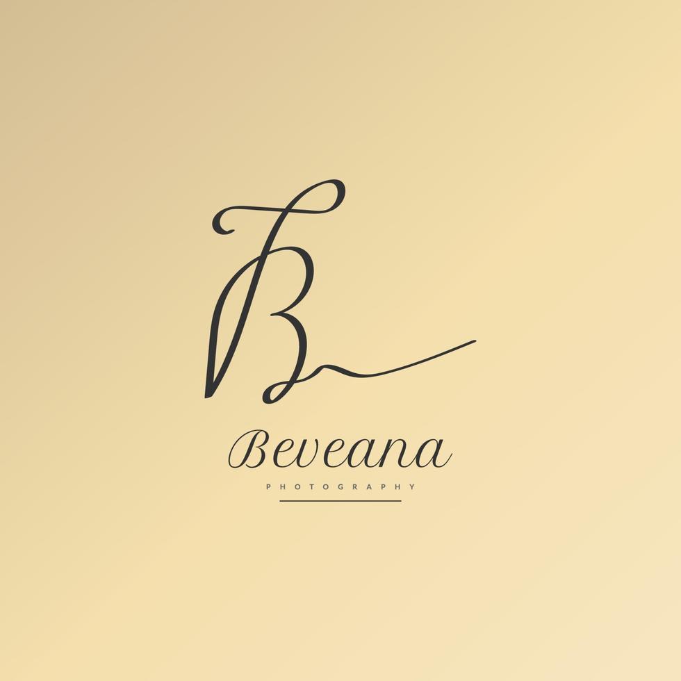 letter b logo-ontwerp met elegante handschriftstijl. b handtekening logo of symbool voor bruiloft, mode, sieraden, boutique, botanische, bloemen en zakelijke identiteit vector