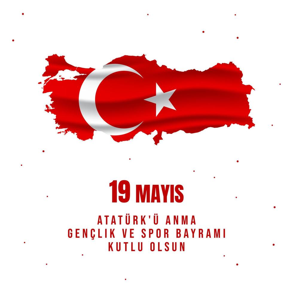 Turkije vakantie achtergrondontwerp. herdenking van ataturk, jeugd- en sportdag. vector
