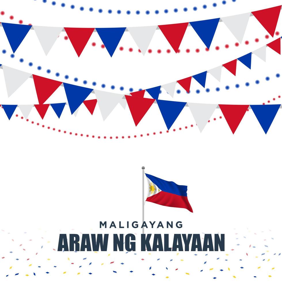 ontwerp van de achtergrond van de onafhankelijkheidsdag van filippijnen. vectorillustratie. vector
