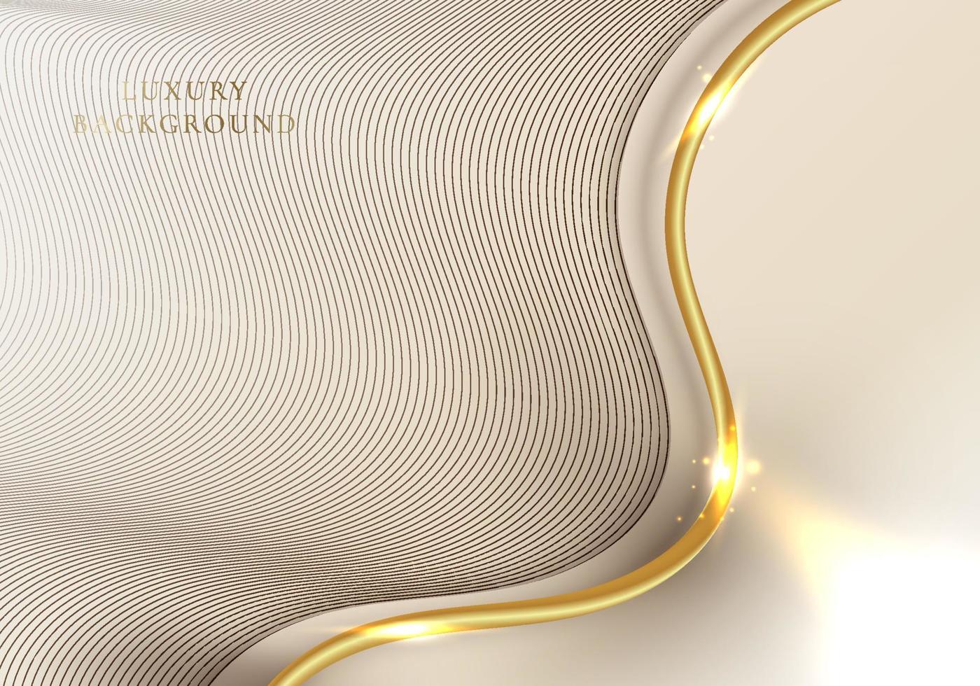 abstract elegant sjabloonontwerp 3d gouden golf gebogen lijnelementen met lichteffect vector