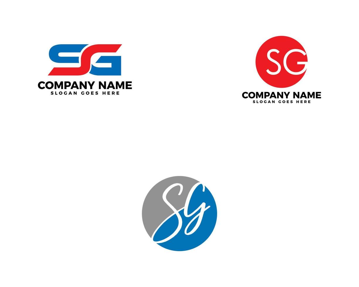 set van eerste letter sg logo sjabloonontwerp vector