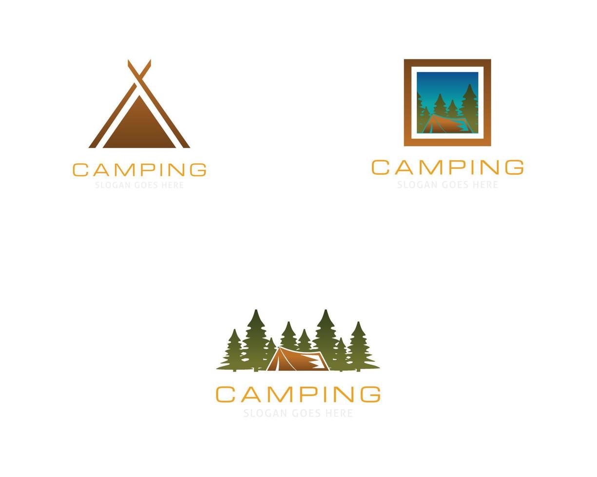 set van camping- en outdoor-avontuurlogo vector