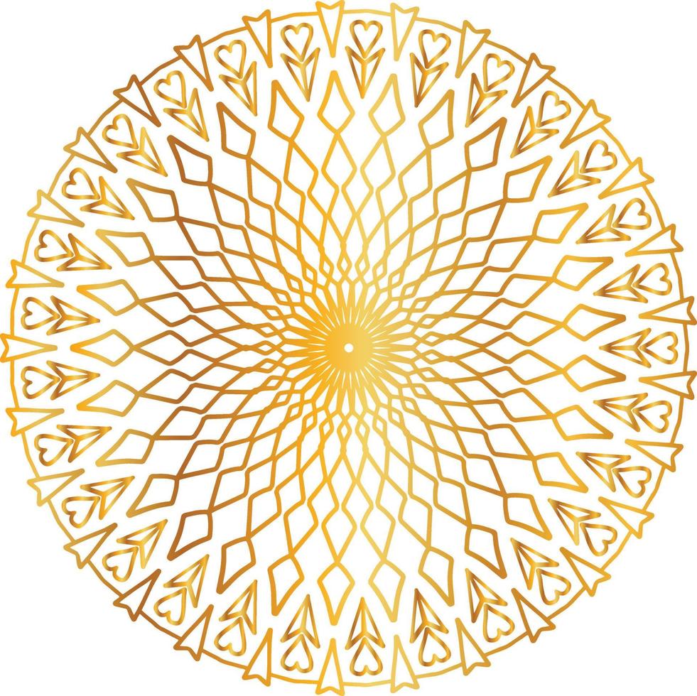 mandalapatroon en achtergrondontwerp met gouden kleur, bloem, textuur, cirkel vector