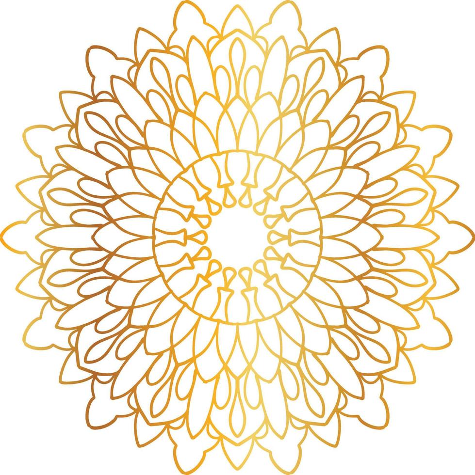 gouden mandala ontwerppatroon, achtergrond, bloem, decoratie, cirkel, vector