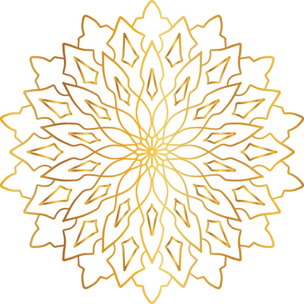 gouden mandala ontwerppatroon, achtergrond, bloem, decoratie, cirkel, vector