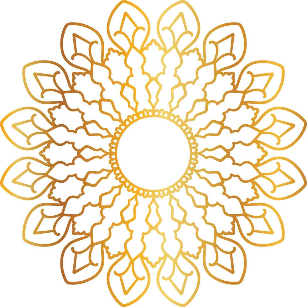 gouden mandala ontwerppatroon, achtergrond, bloem, decoratie, cirkel, vector