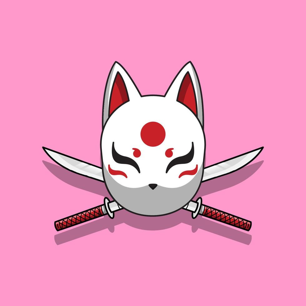 japans kitsune-masker, vectorillustratie eps.10 vector