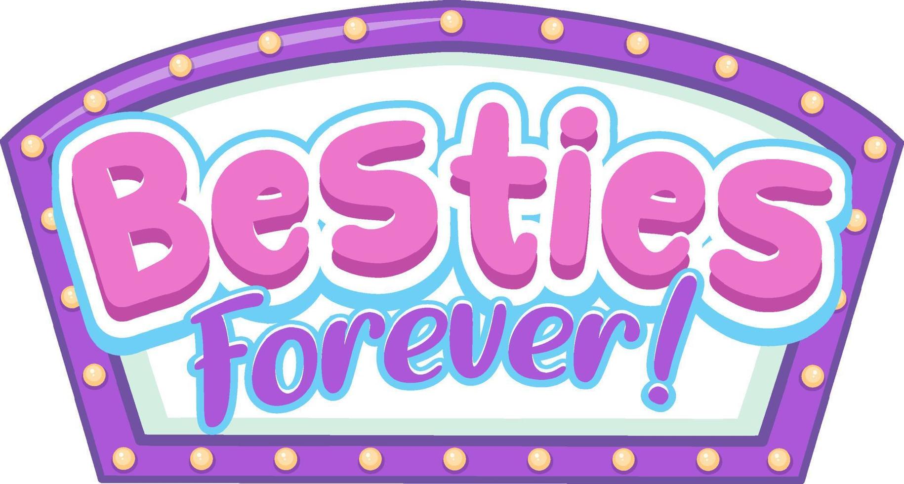 besties voor altijd op retro light banner vector