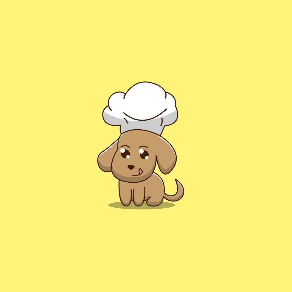 schattige chef-kok hond vector