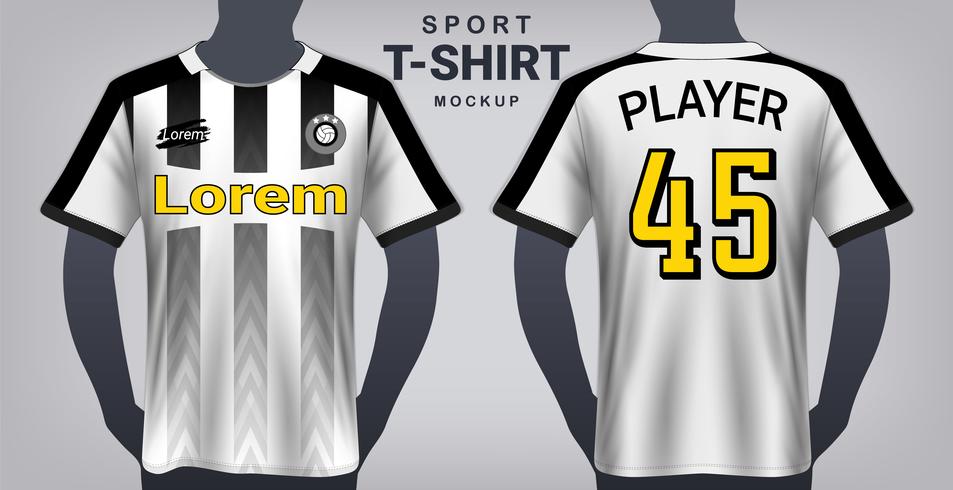 Voetbal Jersey en sport T-shirt Mockup sjabloon. vector