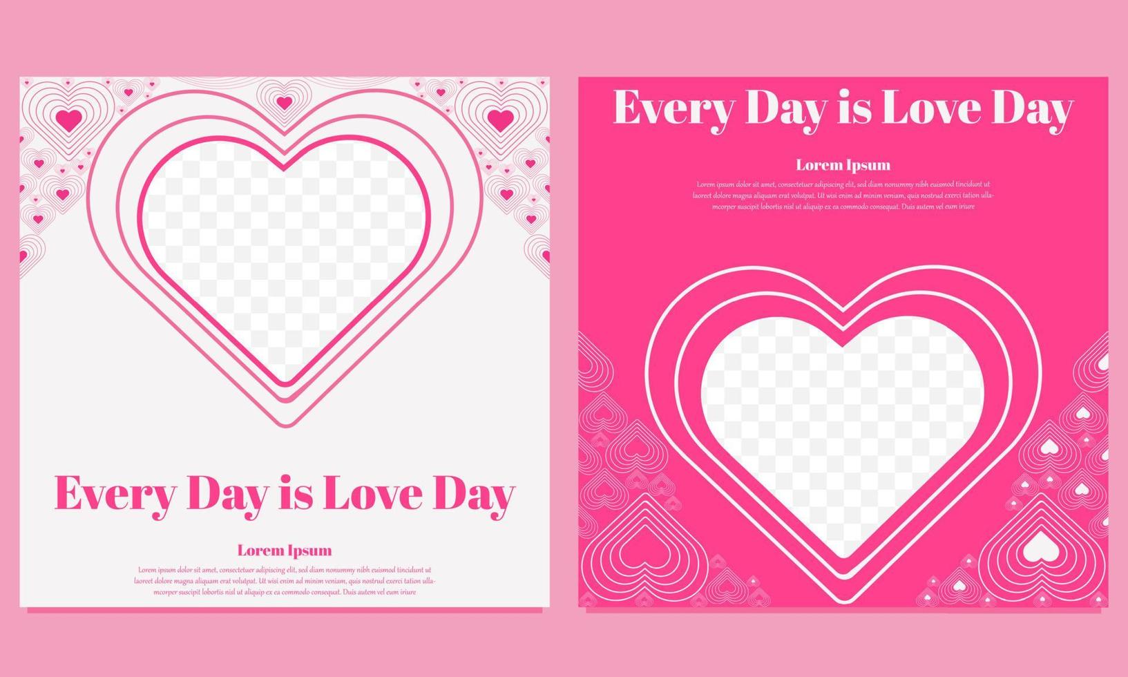 roze liefde Valentijnsdag social media postsjabloon vector