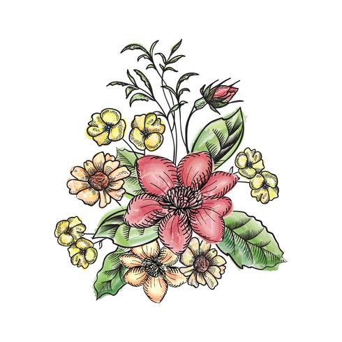 Bloemen boeket. Bloemenlijst. Bloei wenskaart. Zomer decor vector