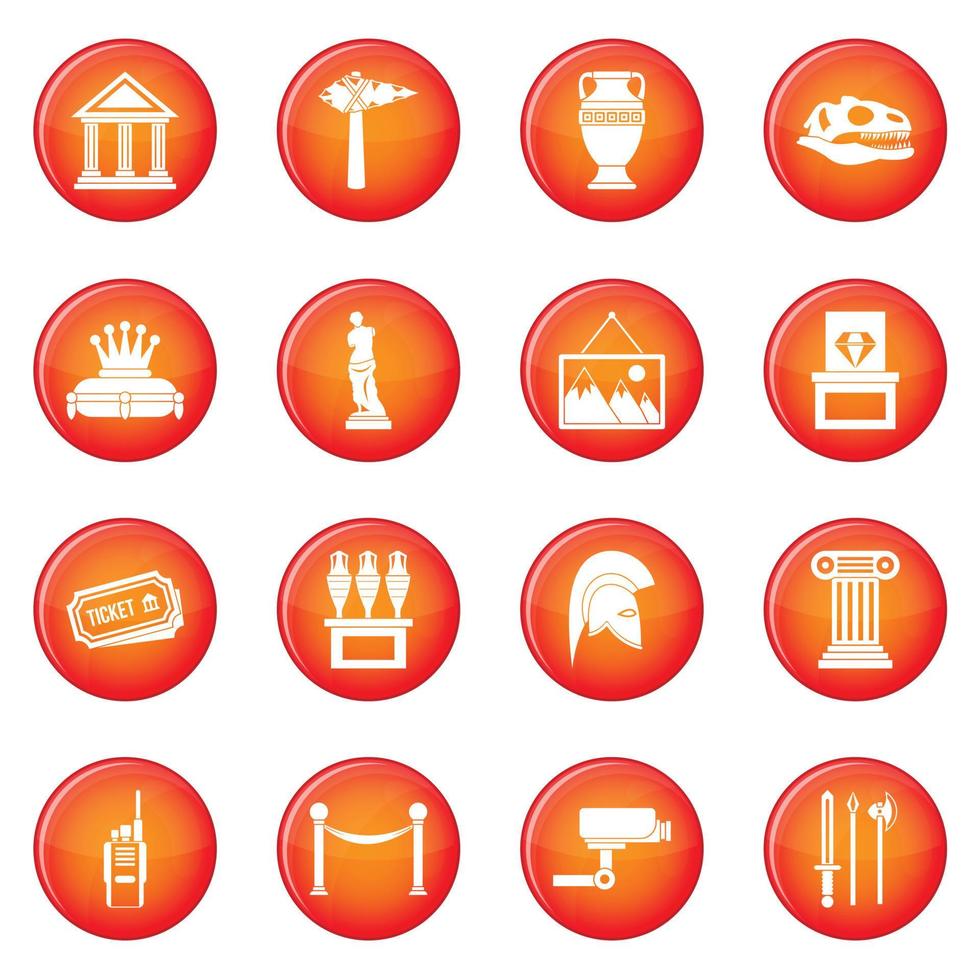 museum iconen vector set